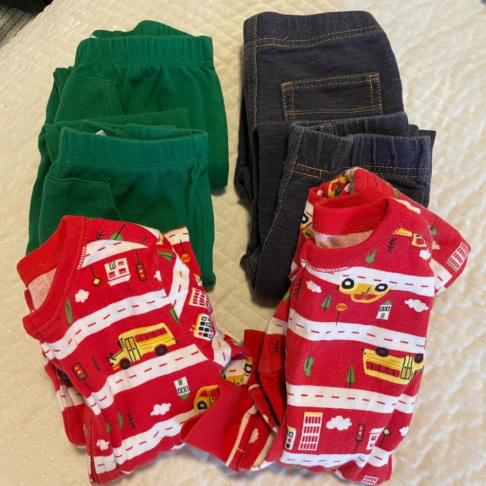 TWIN BABY BOY PANTS/PJ'S CLOTHING BUNDLE 18-24 MONTHS